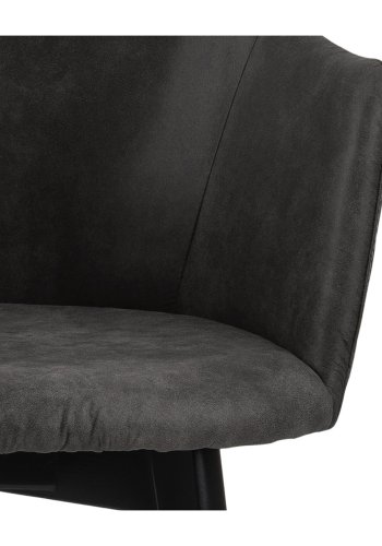 ACT NORDIC Bella spisebordsstol, m. armln - antracitgr polyester og sort eg