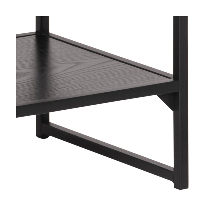 ACT NORDIC Seaford TV-bord, m. 3 hylder - sort melaminask og metal (120x33)