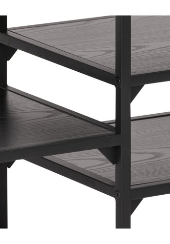 ACT NORDIC Seaford TV-bord, m. 3 hylder - sort melaminask og metal (120x33)