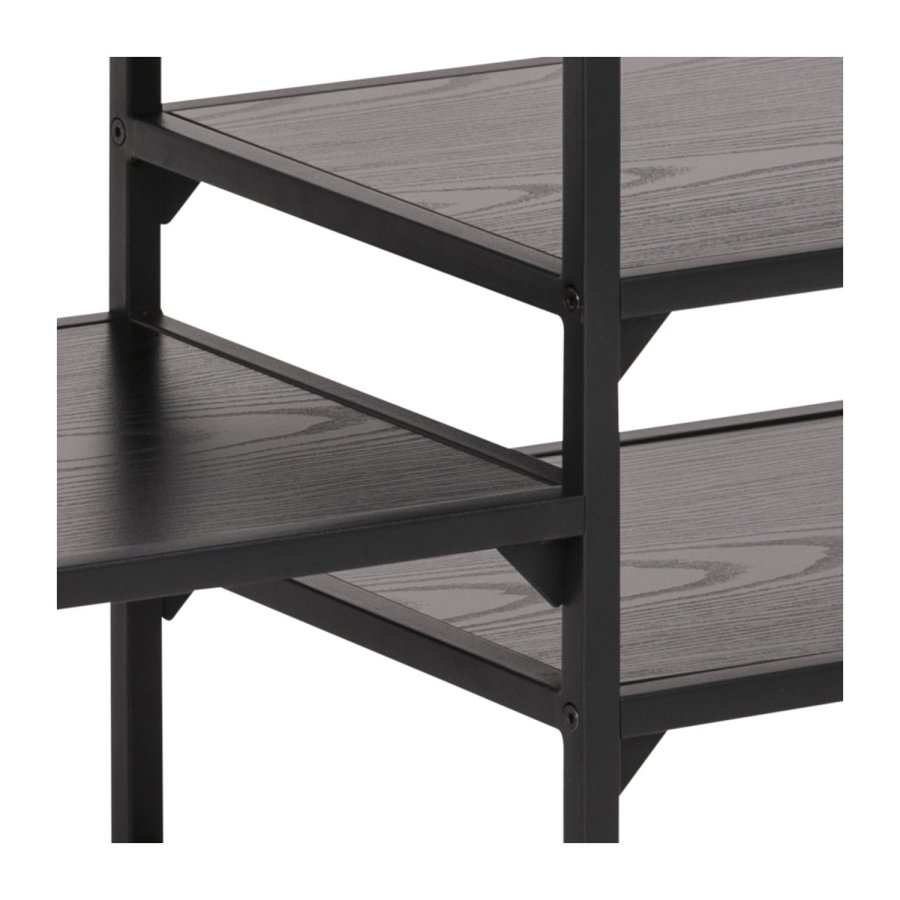 ACT NORDIC Seaford TV-bord, m. 3 hylder - sort melaminask og metal (120x33)