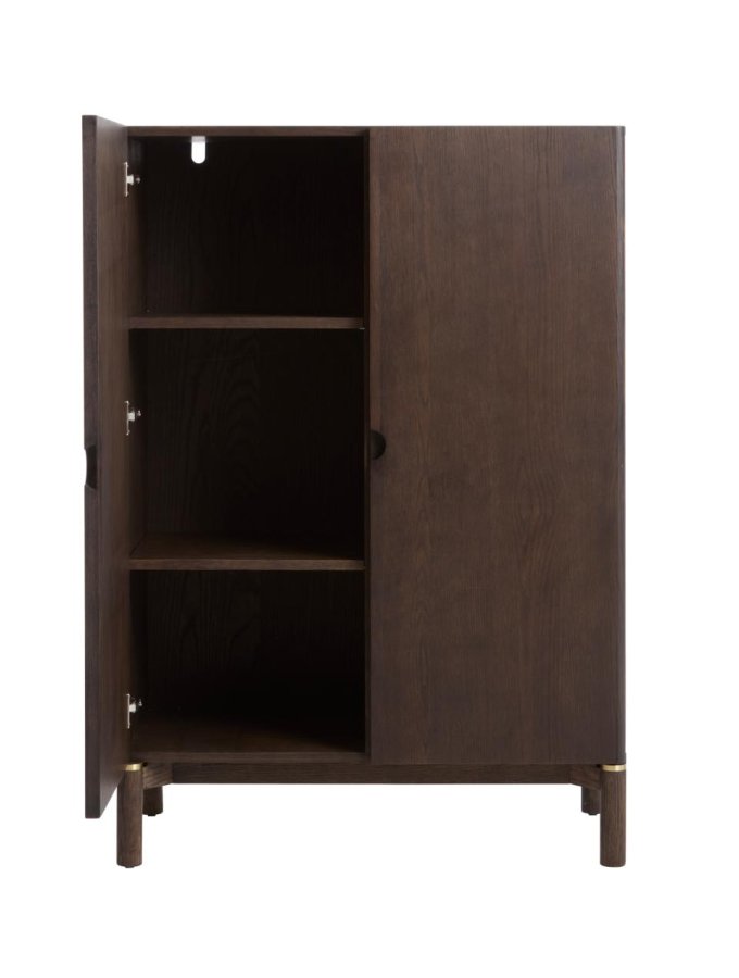 Arun skab, m. 2 lger og 4 hylder - espressoolie (H:130)