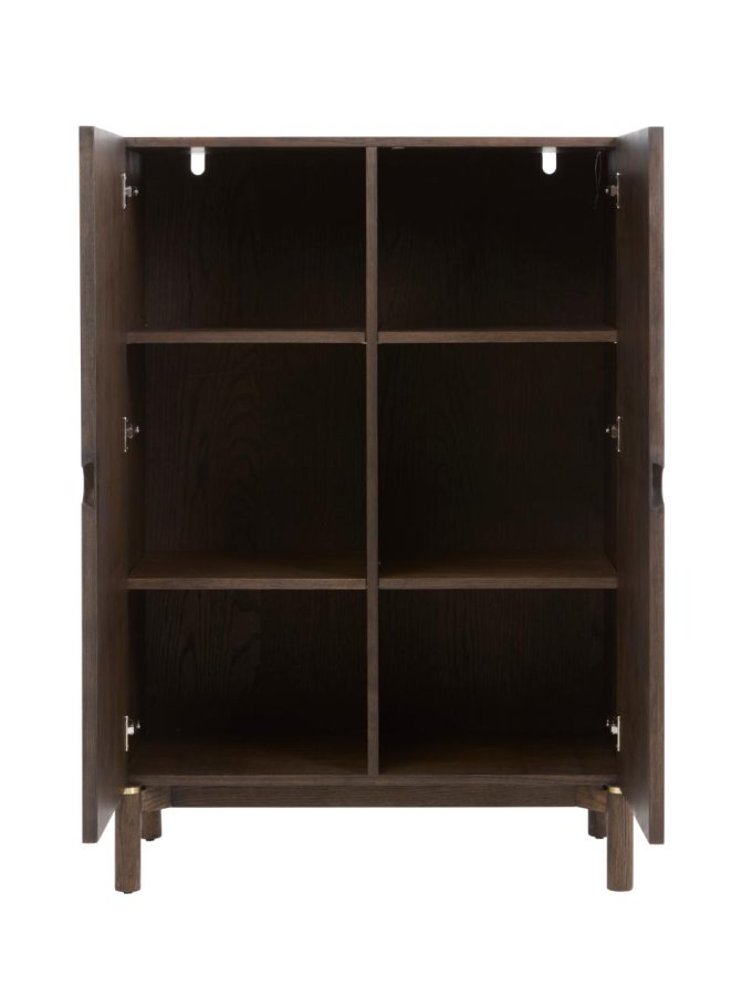 Arun skab, m. 2 lger og 4 hylder - espressoolie (H:130)