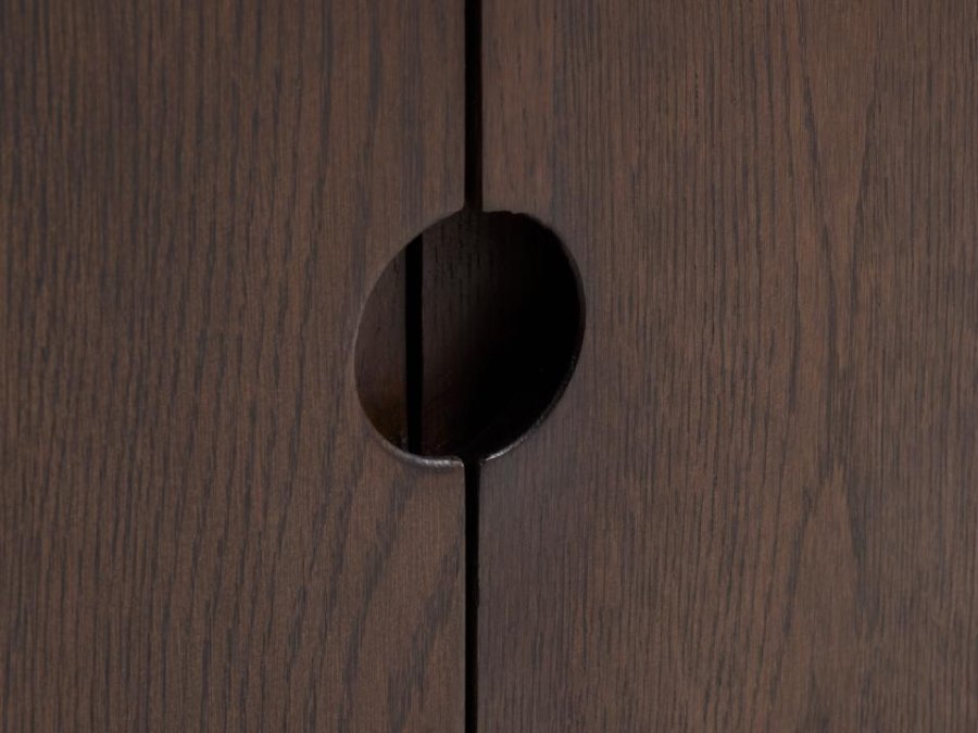 Arun skab, m. 2 lger og 4 hylder - espressoolie (H:130)