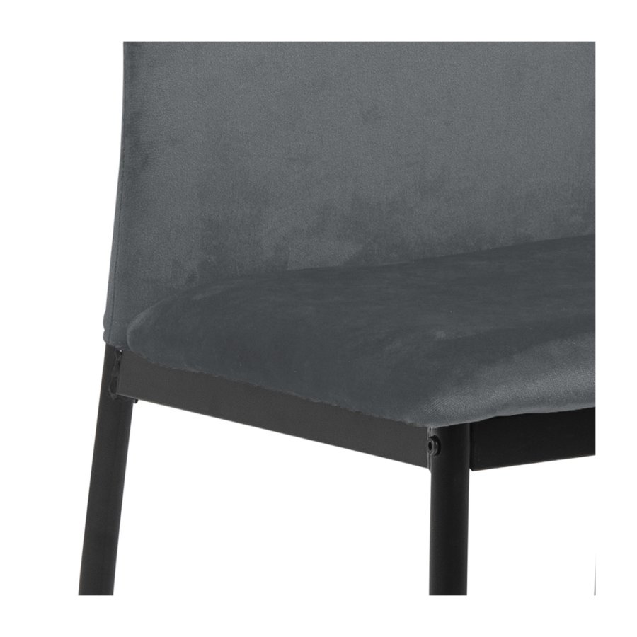 ACT NORDIC Demina spisestol - mrkegr polyester og sort metall