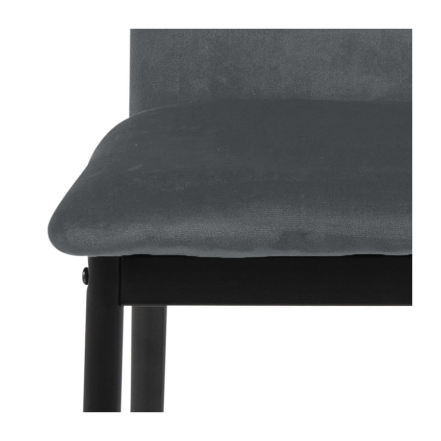 ACT NORDIC Demina spisestol - mrkegr polyester og sort metall