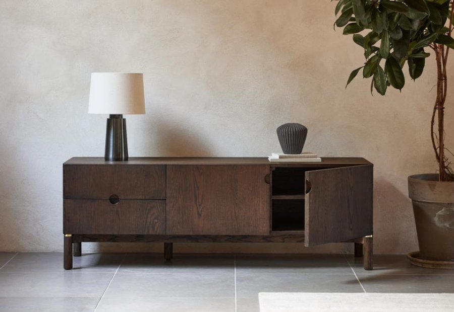 Arun TV-bord, m. 2 lger og 2 skuffer - espressoolie (B:160)