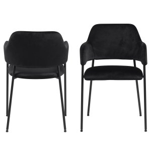 ACT NORDIC Lima spisebordsstol, m. armln - sort polyester og metal