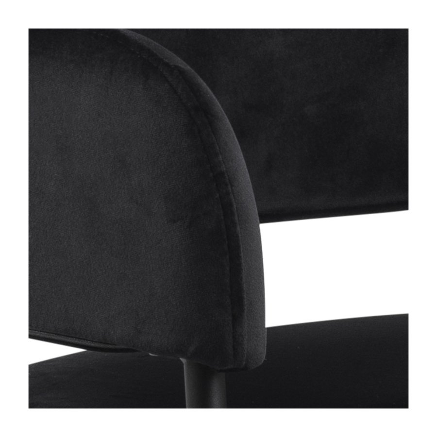 ACT NORDIC Lima Esszimmerstuhl, mit Armlehnen – schwarzes Polyester und Metall