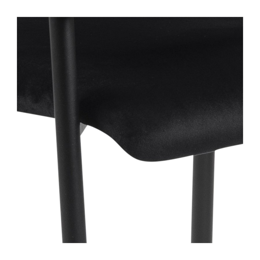 ACT NORDIC Lima Esszimmerstuhl, mit Armlehnen – schwarzes Polyester und Metall