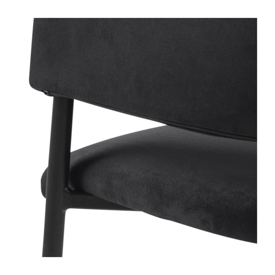 ACT NORDIC Lima Esszimmerstuhl, mit Armlehnen – schwarzes Polyester und Metall