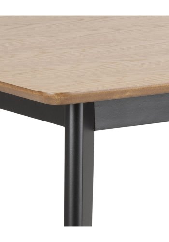 ACT NORDIC Roxby rektangulr spisebord - natur egetrsfiner og sort gummitr (120x80)