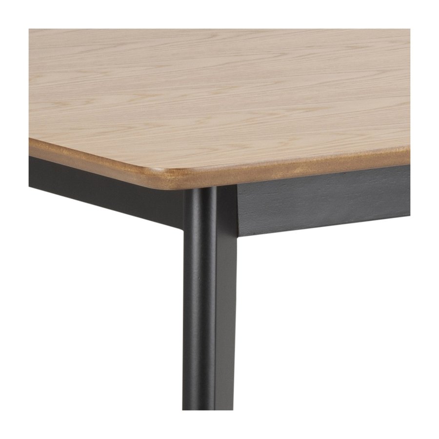ACT NORDIC Roxby rektangulr spisebord - natur egetrsfiner og sort gummitr (120x80)