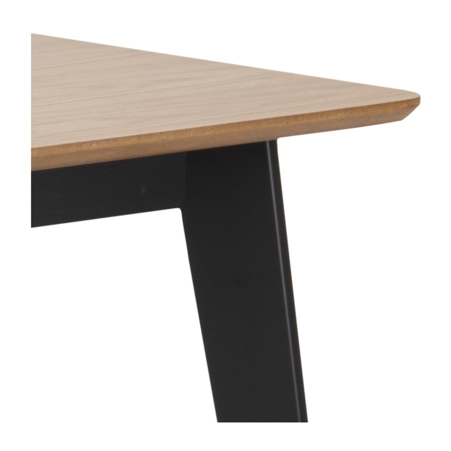 ACT NORDIC Roxby rektangulr spisebord - natur egetrsfiner og sort gummitr (120x80)