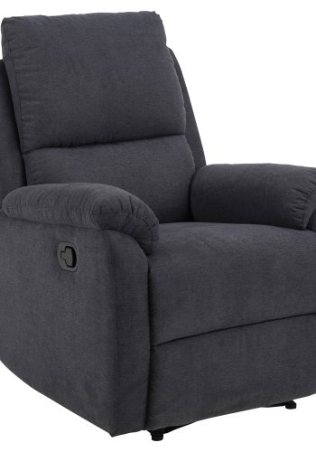 ACT NORDIC Sabia recliner stol, manuel - mrkegr stof og metal 