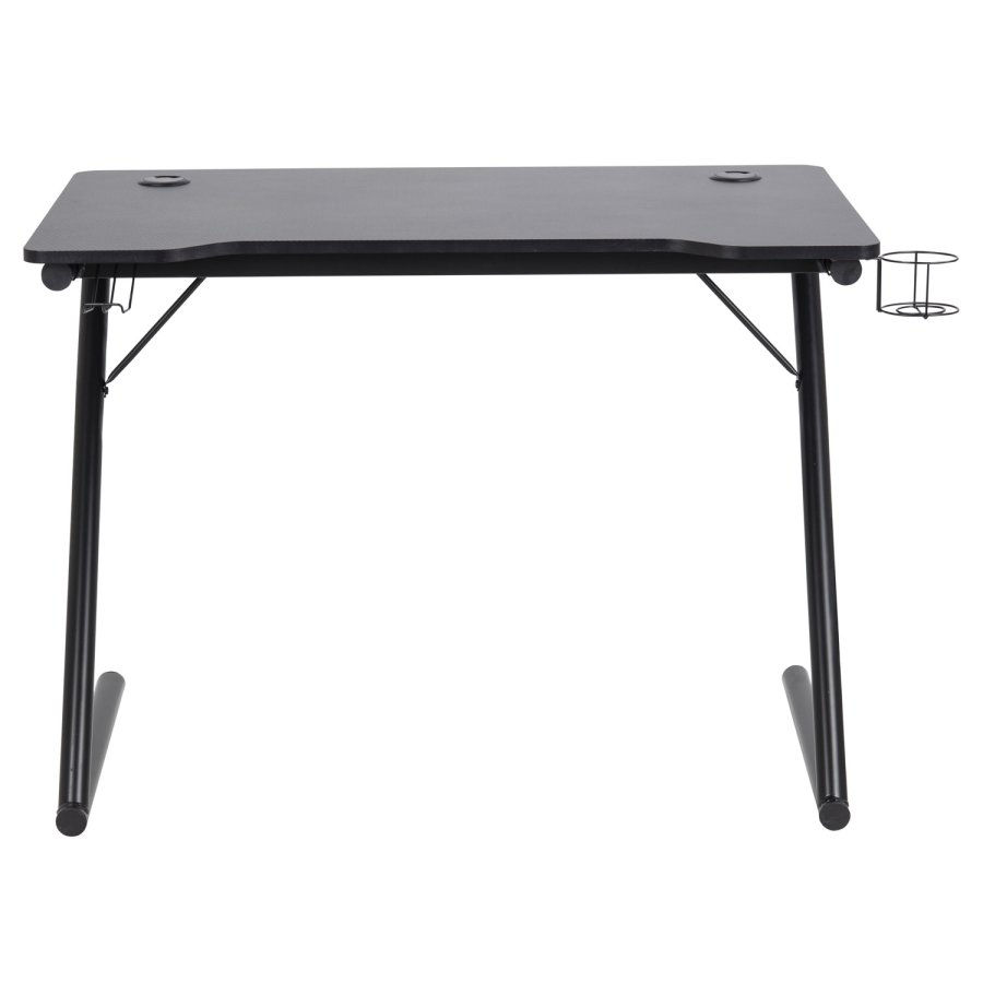 ACT NORDIC Trooper Gamer-Tisch, mit Getränkehalter – schwarzes Melamin und Metall (100 x 60)