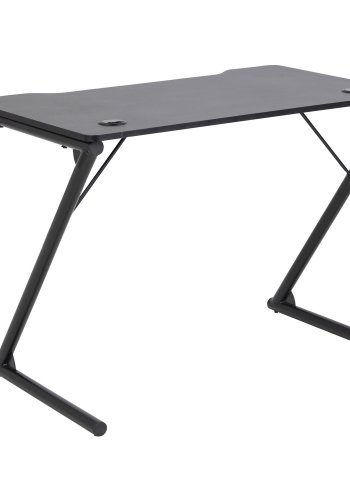 ACT NORDIC Trooper Gamer-Tisch, mit Getränkehalter – schwarzes Melamin und Metall (100 x 60)