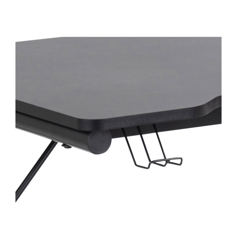 ACT NORDIC Trooper Gamer-Tisch, mit Getränkehalter – schwarzes Melamin und Metall (100 x 60)