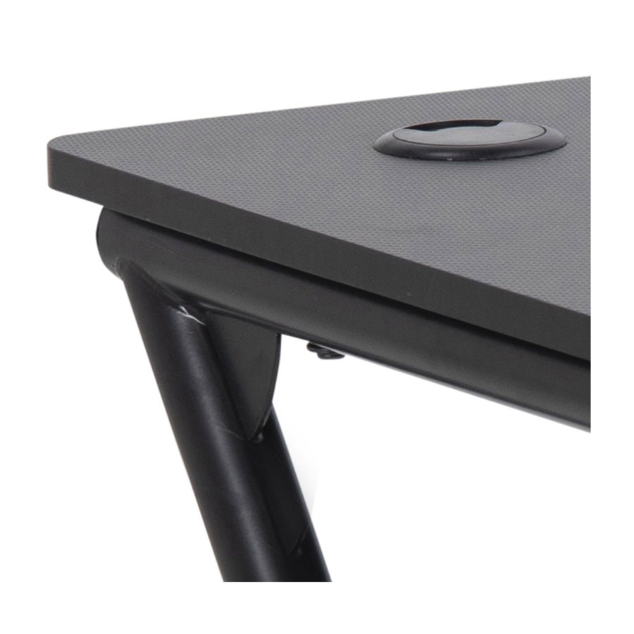 ACT NORDIC Trooper Gamer-Tisch, mit Getränkehalter – schwarzes Melamin und Metall (100 x 60)