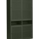   Veep-Schrank mit 4 Schiebetüren und Regalen – olivgrünes Metall (H: 180)