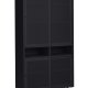Veep skap, m. 4 skyvedrer og hyller - svart metall (H:180)