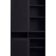 Veep skap, m. 4 skyvedrer og hyller - svart metall (H:180)