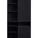 Veep skap, m. 4 skyvedrer og hyller - svart metall (H:180)