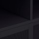 Veep skap, m. 4 skyvedrer og hyller - svart metall (H:180)