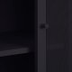 Veep skap, m. 4 skyvedrer og hyller - svart metall (H:180)