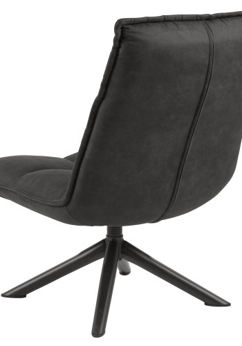 ACT NORDIC Storm drejestol, m. 4-stjernet hvet fod - antracitgr polyester og sort metal