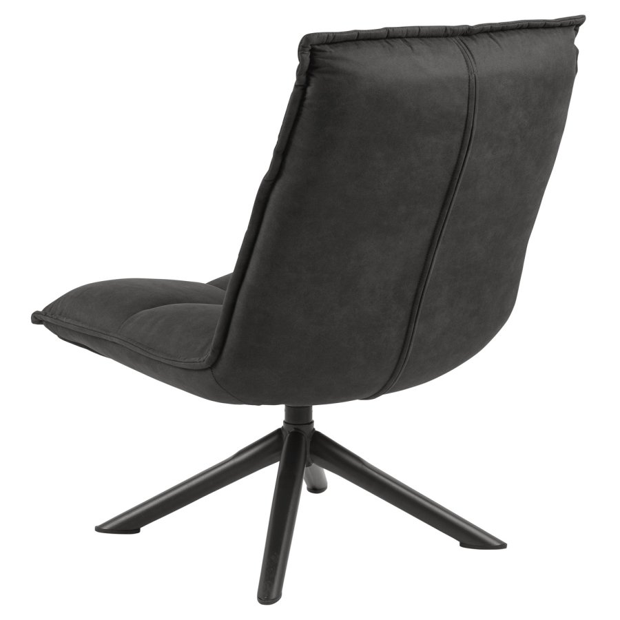 ACT NORDIC Storm drejestol, m. 4-stjernet hvet fod - antracitgr polyester og sort metal