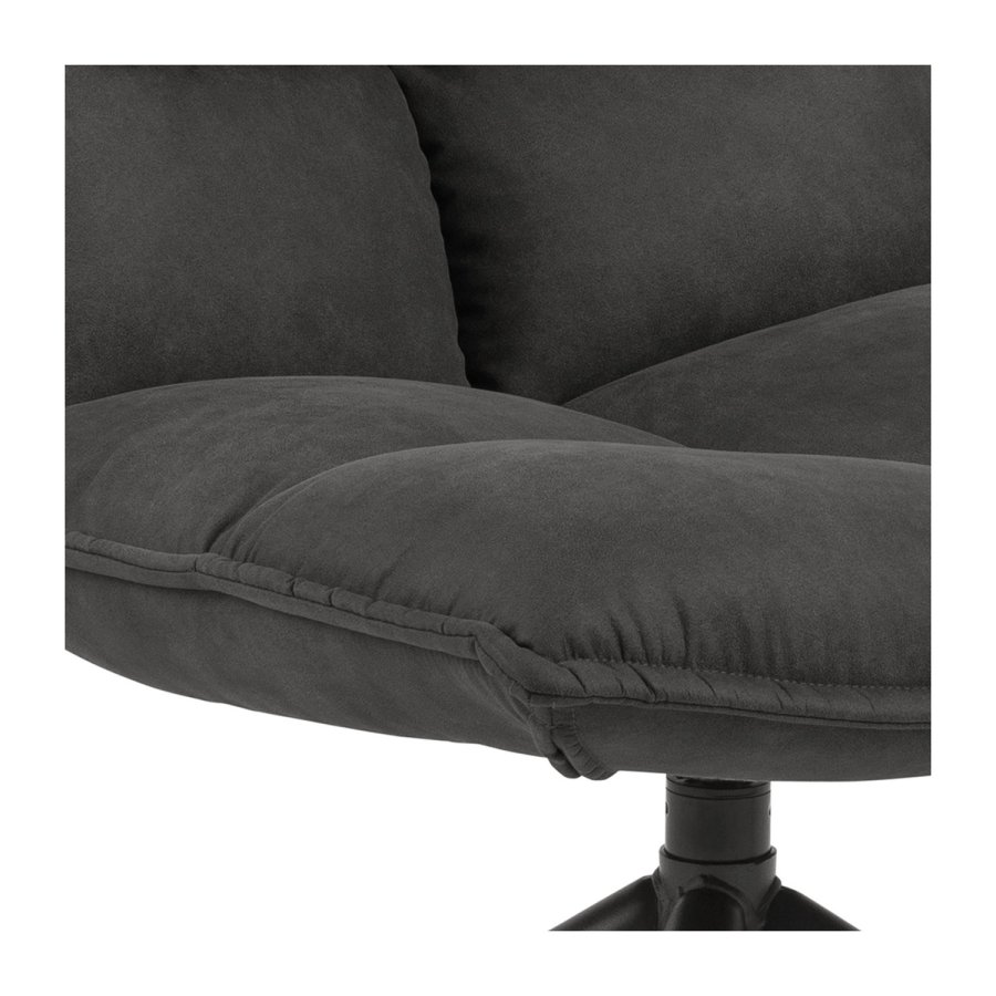 ACT NORDIC Storm drejestol, m. 4-stjernet hvet fod - antracitgr polyester og sort metal