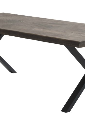 Atlantic matbord med vgig kant 60 mm, med utdrag - rökt ek och svart metall (100x260) 