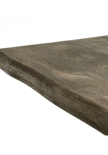 Atlantic matbord med vgig kant 60 mm, med utdrag - rökt ek och svart metall (100x260) 