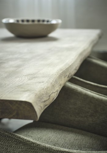 Atlantic matbord med v�gig kant 60 mm, med utdrag - r�kt ek och svart metall (100x260) 