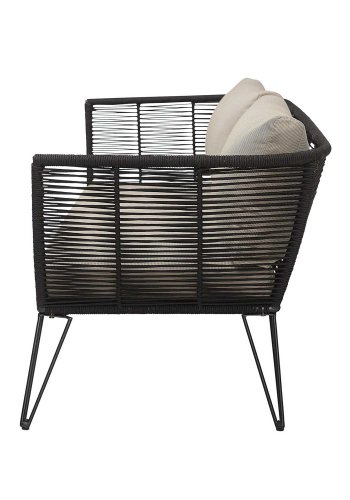 BLOOMINGVILLE Mundo hagesofa, med puter - svart tau og metall