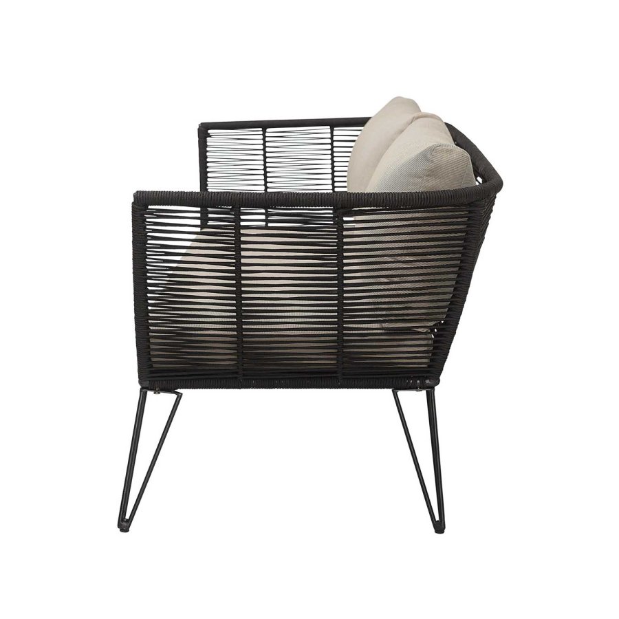 BLOOMINGVILLE Mundo hagesofa, med puter - svart tau og metall