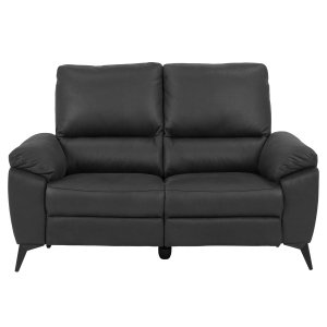 ACT NORDIC Rana 2 pers. sofa, m. 2 elektriske reclinere og USB port C stik - gr polyester og sort metal 