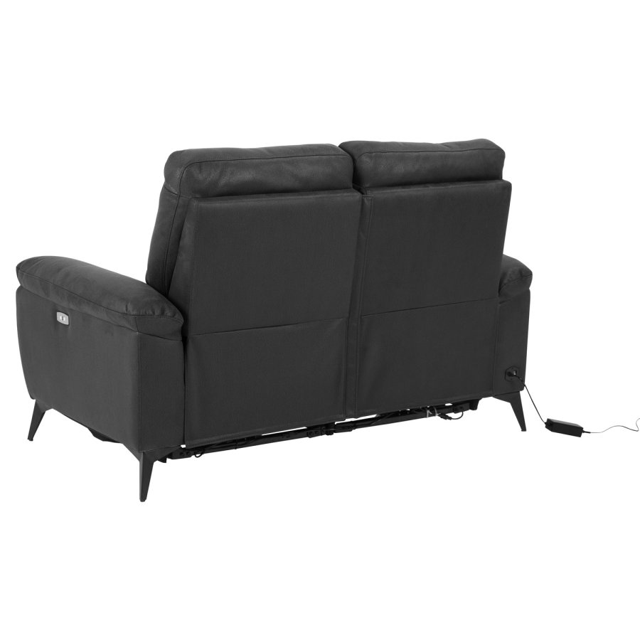 ACT NORDIC Rana 2-manns sofa, m. 2 elektriske hvilestoler og USB-port C-plugg - gr polyester og svart metall 