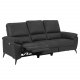 ACT NORDIC Rana 3-Sitzer-Sofa mit 2 elektrischen Liegen und USB-C-Stecker – graues Polyester und schwarzes Metall