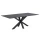ACT NORDIC Heaven rechteckiger Esstisch - Fairbanks schwarzes Glas/Keramik und schwarzes Metall (200x100) 