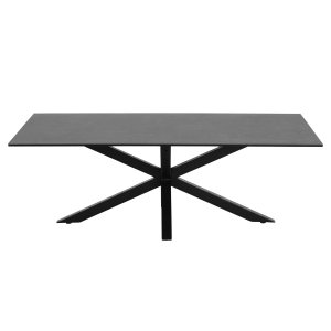 ACT NORDIC Heaven Rektangulärt Soffbord - Fairbanks Svart Glas / Keramik och Svart Metall (130 x 70 cm)