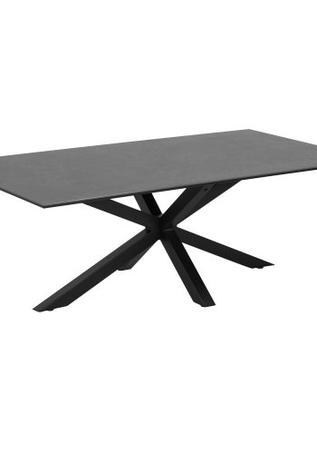 ACT NORDIC Heaven rechteckiger Couchtisch - Fairbanks schwarzes Glas/Keramik und schwarzes Metall (130x70) 