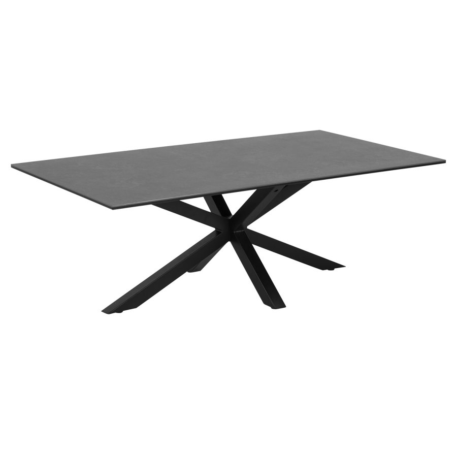 ACT NORDIC Heaven rechteckiger Couchtisch - Fairbanks schwarzes Glas/Keramik und schwarzes Metall (130x70) 