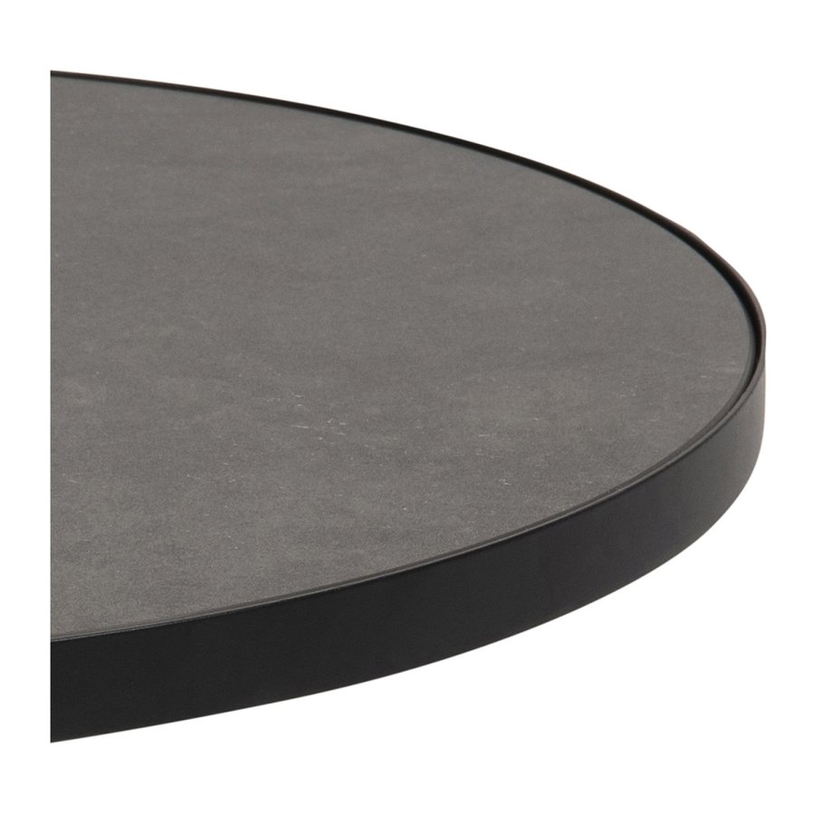 ACT NORDIC Soli runder Couchtisch – Fairbanks schwarzes Glas/Keramik und schwarzes Metall (65,7) 