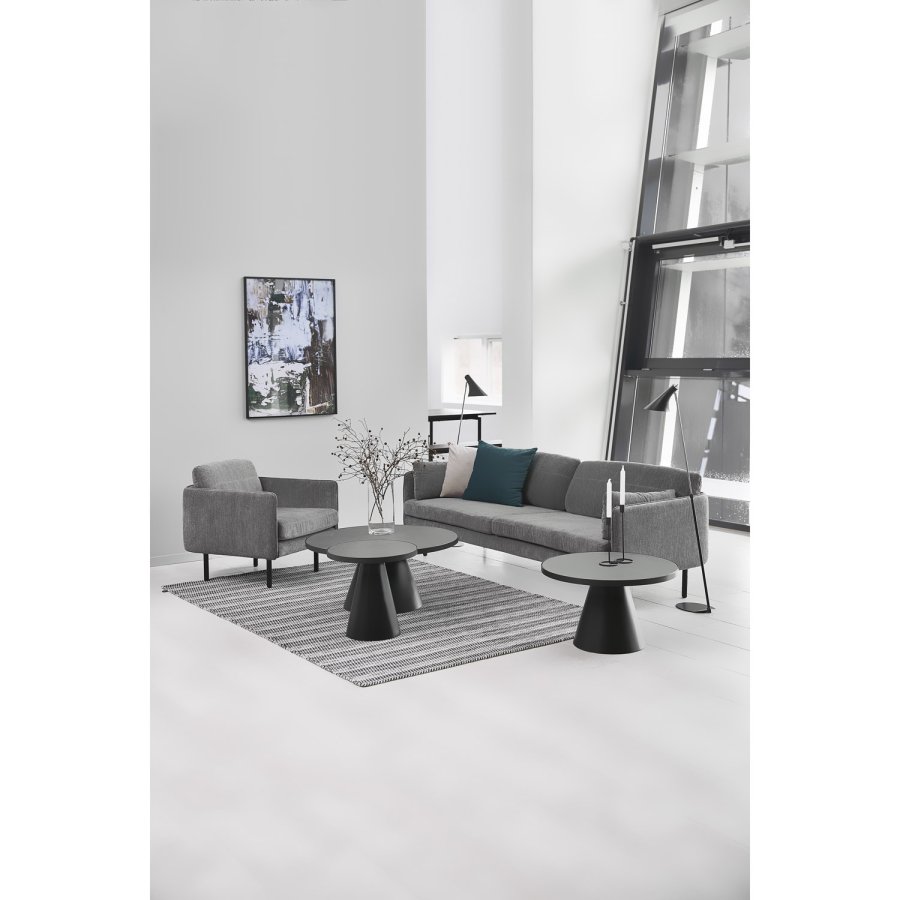 ACT NORDIC Soli runder Couchtisch – Fairbanks schwarzes Glas/Keramik und schwarzes Metall (65,7) 