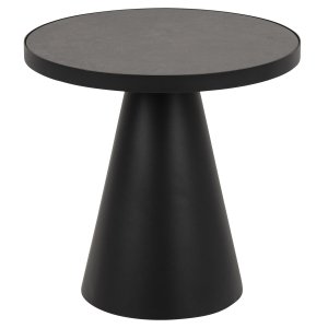 ACT NORDIC Soli Runt Soffbord - Fairbanks Svart Glas / Keramik och Svart Metall ( 45,7 cm)