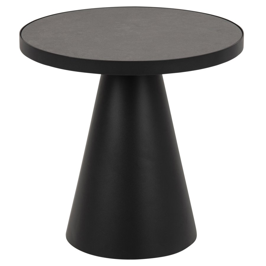 ACT NORDIC Soli runder Couchtisch -  Fairbanks schwarzes Glas/Keramik und schwarzes Metall (45,7) 