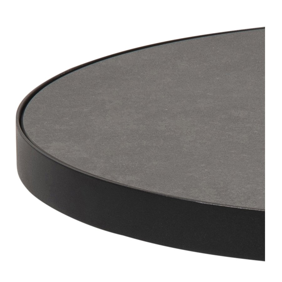 ACT NORDIC Soli runder Couchtisch -  Fairbanks schwarzes Glas/Keramik und schwarzes Metall (45,7) 