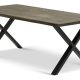Atlantic Esstisch mit gewellter Kante 40 mm, mit Verlängerung – geräucherte Eiche und schwarzes Metall (95x200)