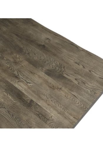 Atlantic matbord med vgig kant 60 mm, med utdrag - rkt ek och svart metall (100x220)